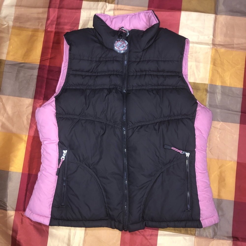 Big Chill NWOT! Brown/Pink Reversible Puffer Vest